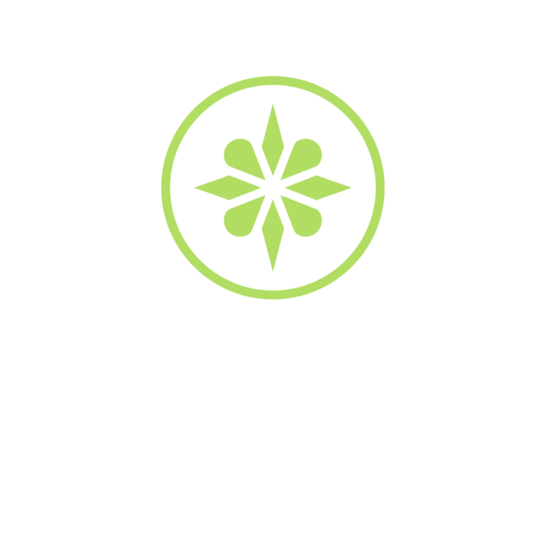 Loistohoiva logo vihreavalkoinen